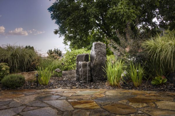 Stone Walkway and Water Feature